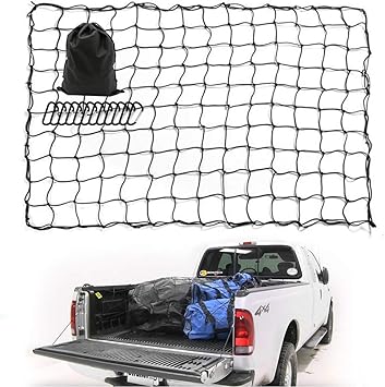 Cargo Net Mictuning 5x7 Heavy Duty Truck Bed Bungee Nets Stretches To 10x14 With 16pcs D