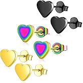 Stainless Steel Tiny Love Heart Button Stud Post Earrings for women earrings studs Dainty Simple hypoallergenic earring