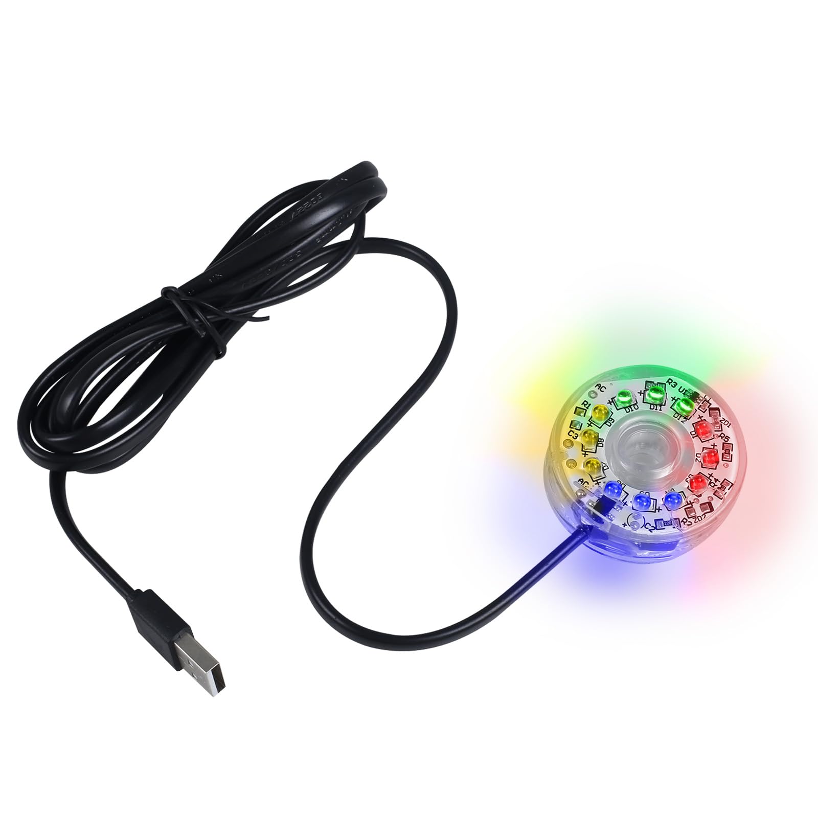 DONGKER LED Aquarium Light, USB 5V 1W Underwater Light Colourful Waterproof Plastic Fish Tank Lamp for Aquariums Fish Tanks