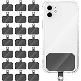 Sinmoe 24 Pcs Phone Lanyard Tab Universal Phone Tether Patches TPU Replacement Patches Compatible Telephone Case Cell Smartphone Case Safety Lanyard Non Adhesive