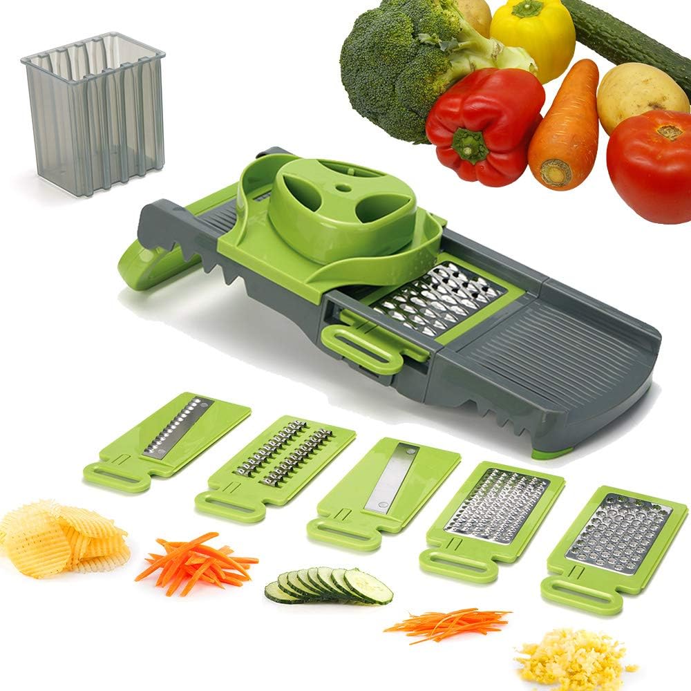 Smile Mom Mandoline Slicer Vegetable, 6 Blades Spiralizer