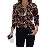 OSCORP Women’s Half Zip Sweatshirt – Printed Long Sleeve Casual Pullover Top for Fall Winter 2025