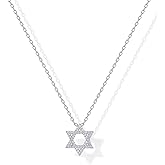 PAVOI 14K Gold Plated Star of David Pendant Necklace for Women | Cubic Zirconia Dainty Religious Jewish Jewelry