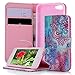 iPod Touch 5 Case, Stand Wallet Purse Credit Card ID Holders Magnetic Color PU Leather Ultra Slim Fit Flip Folio Cover for iPod Touch 5 6, Pink
