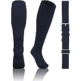 QBK 2T/3T/4T/5T Toddler Baseball Socks And Belt Youth Softball Tee Ball Combo Set for Boy Girl (1 Pairs of Socks & 1 Belt)