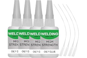 WENFENG Welding High-Strength Oily Glue,Universal Super Wood Glue Gel,Ceramic Glue for Porcelain and Pottery Repair,Waterproof,No Smell,for Shoes,Metal,Plastic,Wood,Leather,Glass,DIY,50g (4 PCS)