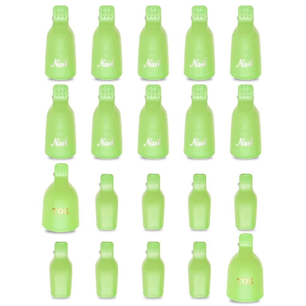 Teenitor Gel Nail Polish Remover Clips, 20 Pieces Reusable