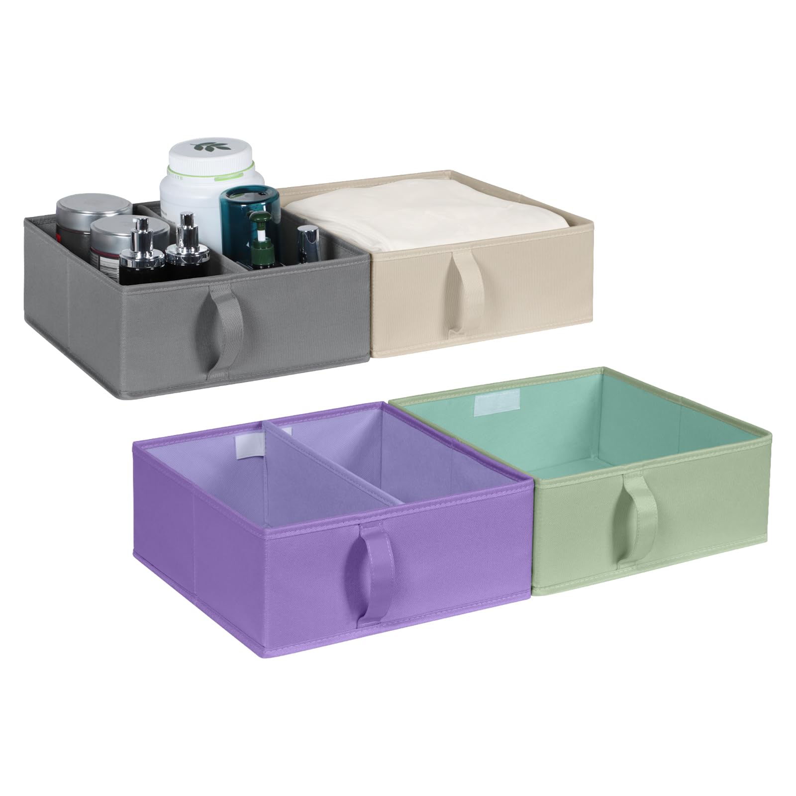 Univivi Extra Large Clothes Storage Organiser, Portable Wardrobe Clothes Organiser for Jeans, Trousers, Sweaters, T-Shirt, Jumpers, Underwear, Upgraded Mesh Jeans Storage Organiser - Set of 4