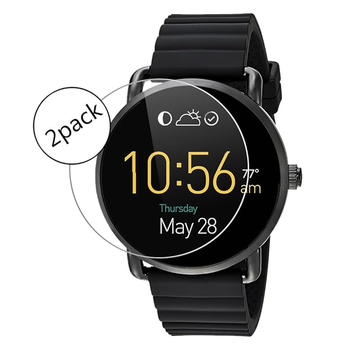 Wrcibo - Protector de pantalla para reloj Fossil Q Wander, 9H 0,26 ...
