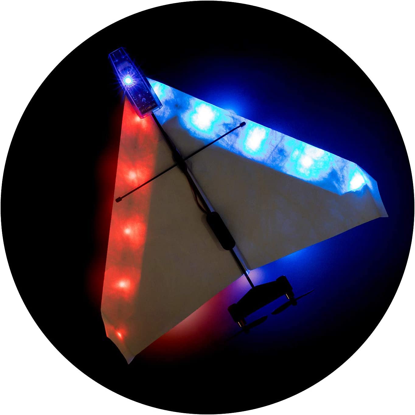 Night Flight Kit for PowerUp 4.0-15.5” Blue & Red LED Light Set Designed to Fly Your 4.0 Smartphone Controlled Paper Airplane at Night 4.0 Motor Add-on