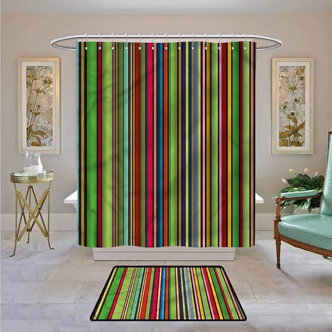 Camilla01 Custom Shower Curtain Retro,Colorful