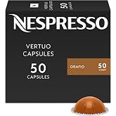 Nespresso Vertuo, Orafio, Medium Roast, 50-Count Espresso Pods | Medium-Roast Coffee Capsules, Caramel and spicy notes with gentle bitterness