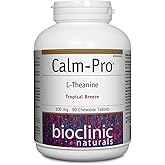 BioClinic Naturals Calm Pro L Theanine 100 mg, 90 Chewable Tablets, Tropical Fruit Flavoured Chews, Promotes Relaxation, Stre
