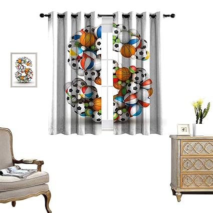 Amazon Com Homehot Letter S Room Darkening Wide Curtains Boys