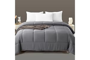 Bedlifes Cooling Comforter King Rayon Derived from Bamboo for Hot Sleeper-Luxury Down Alternative-Duvet Insert with 8 Corner Tabs-Lightweight Comfortable Breathable Soft-Moisture Wicking,Dark Grey