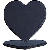 Black Heart Coasters Nature Stone 2 Pack, Hot Cup Drink Coasters Anti-Scratch, Table Décor for Office Bar Kitchen and Home, Cute Dorm Table Décor (posavasos)- Protect Wood Grass Surfaces in Style