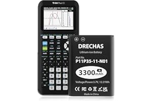 DRECHAS Replacement Battery for Texas Instruments TI-84 Plus CE, TI Nspire CX II, TI Nspire CX CAS II, Part No 3.7L1200SPA, 2025 New Upgraded P11P35-11-N01 Battery [3.7V 3300mAh]