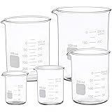 Glass Measuring Low Form Beaker Set Glass Graduated Beaker Set (50ml+100ml+250ml+400ml+600ml)