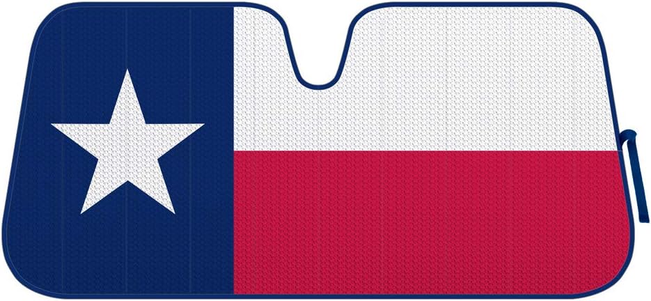 BDK Texas Flag - Front Windshield Sun Shade-Accordion Folding Auto Sunshade for Car Truck SUV-Blocks UV Rays Sun Visor Protector-Keep Your Vehicle Cool- 58 x 27 Inch