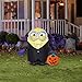 Gemmy Airblown Inflatable Minion Dressed as Dracula Holding a Pumpkin Tote - Indoor Outdoor Holiday Decoration, 3.5-Foot Tall