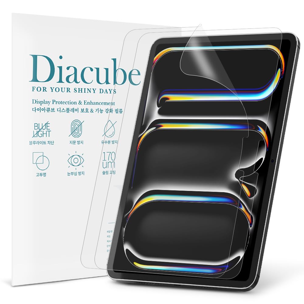 Photo 1 of Diacube 2-Pack Anti Glare Screen Protector with Blue Light Filter For iPad Pro 13 inch M4 2024, Anti-Glare Matte PET Film, Anti-Fingerprint, High Touch Sensitivity, Easy Installation