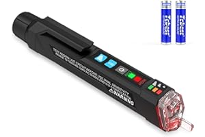 MESTEK Voltage Tester, Non Contact Voltage Detector with Dual Range AC 12V-1000V/48V-1000V, Live/Null Wire Tester, Electrical Tester with Flashlight, Buzzer Alarm, Wire Breakpoint Finder, Pocket Clip