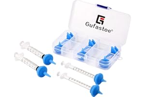 Gufastoe 10 Pack Original+Mini Blue Nipples with Syringes for Pets and Wildlifes