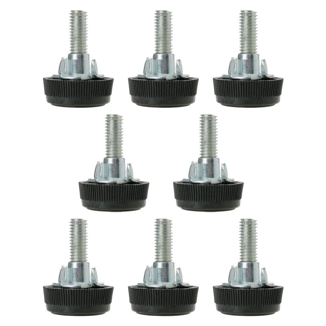 sourcingmap M8 x 28 x 30mm Screw on Furniture Glide Leveling Feet Floor Protector Adjuster Pad with T-nuts for Chair Leg 8pcs