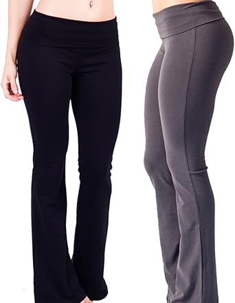 foldover flare yoga pants