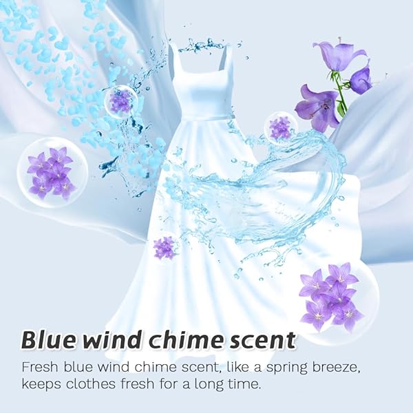 IKEDA SCENTS LAUNDRY BOOSTER BEADS, SAKURA SCENT, EASY TO DISSOLVE, 7.05 OZ (BLUE WIND CHIMES)