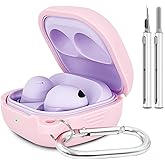 Silicone Case for Samsung Galaxy Buds FE, 2 Pro, 2, Pro, Live with Cleaner Kit (Pink)