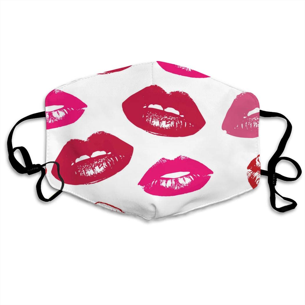 Mouth Lips Print Windproof Half Face ? Anti-Dust Adjustable Earloop, Face Guard,face Shield Black