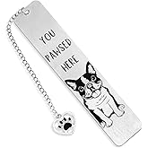 Dog Bookmark for Reading Women, Cute Dog Mom Gifts Funny Metal Dog Book Mark You Pawsed Here Bookmark Doggy Lovers Dogs Themed Gift for Owners Men Women Bookworm (French Bulldog)