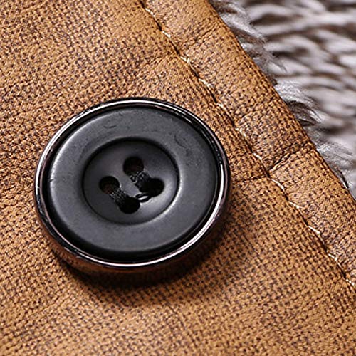 Men's Plus Cotton Warm Fur Collar Casual Button Military Cargo Jacket Outwear Parka Winter Quilted Coat - Thumbnail 4