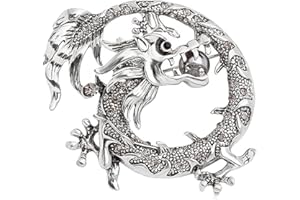 ABJFJE Retro Dragon Crystal Brooch Sparkling Uniquely Stylish 3D Dragon Shape Rhinestone Brooch Pin Gothic Punk Fashion Jewelry Gifts Brooches Accessories for Men Boy