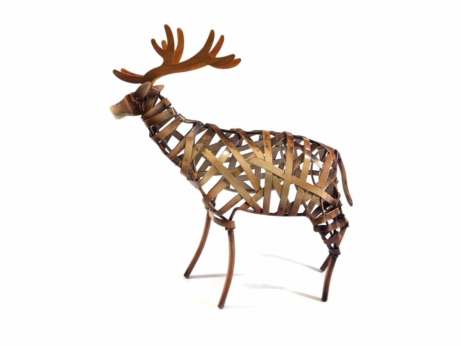 BWA Metal Decorative Ornament For Home Or Garden - Weave Stag Figure