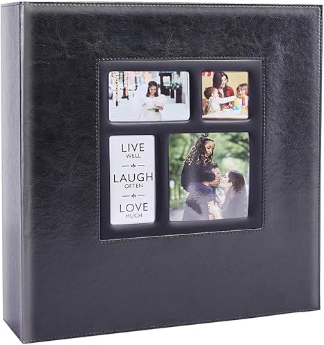 Amazon Com Artmag Photo Picutre Album 4x6 1000 Photos Extra Large Capacity Leather Cover Wedding Family Photo Albums Holds 1000 Horizontal And Vertical 4x6 Photos With Black Pages Black Home Kitchen