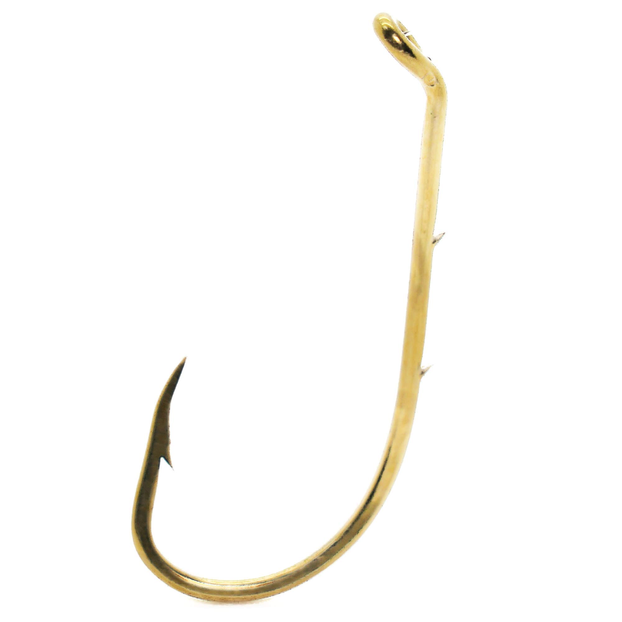 Photo 1 of Mustad Beak, Special Long Shank W/ 2 Slices, Down Eye - 1/0, Gold