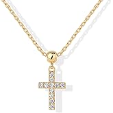 PAVOI 14K Gold Plated Dainty Necklace with Charms - Adjustable Chain Gold Charm Necklace for Women - Small Motif Removable Pendants - Cute Evil Eye, Flower, Cornicello, Sports, Religious Jewelry Gifts