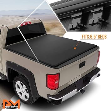 Amazon Com Vinyl Soft Top Tri Fold Tonneau Cover For Ford F150 F250 With 6 5ft Truck Bed 80 96 Automotive