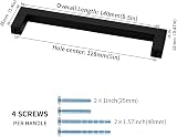 LONTAN 10 Pack Black Cupboard Handles 128mm Center 140mm Length 12mm view 2