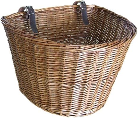 Amazon Co Jp 自転車前カゴ 手作りの籐自転車のフロントバスケット付きレザーベルトレトロ自転車バスケット交通ショッピング トは簡単に取り外せ 色 Wood Size 36x25x22cm ホーム キッチン