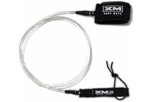 XM SURF MORE Regular Premium Surfboard Leash, 5/6/7/8/9/12ft Length, Cord (.270 in.) Unbreakable Swivels, Detachable Railsaver, Made in USA [3 Yr Warranty]