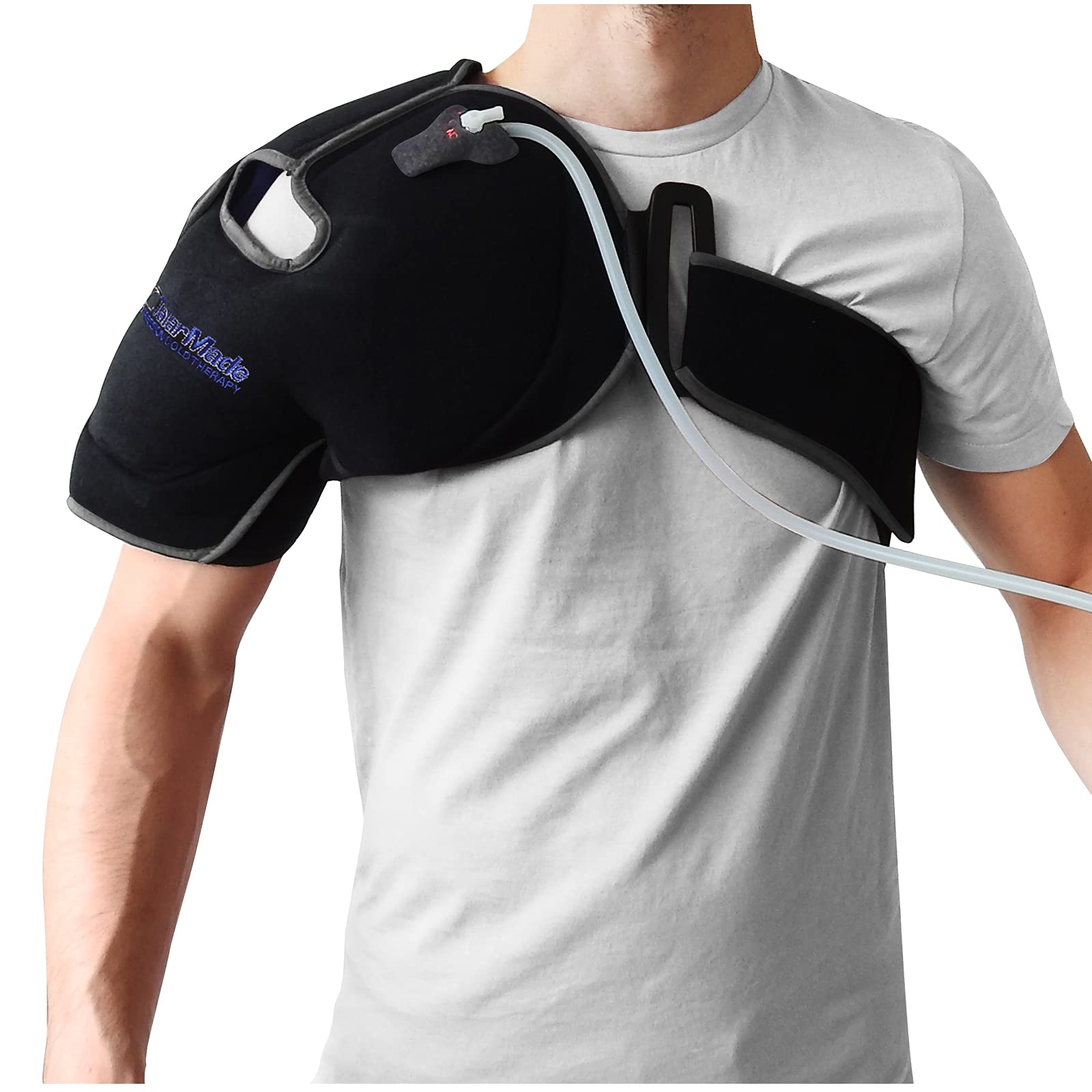 TalarMade Adjustable Shoulder Joint Support Ice Pack Brace | Air Pump Technology for Customised Compression | Ideal for Sports Physio Rehab Sprains Strains Pain Post Op Recovery | One Size Fits All