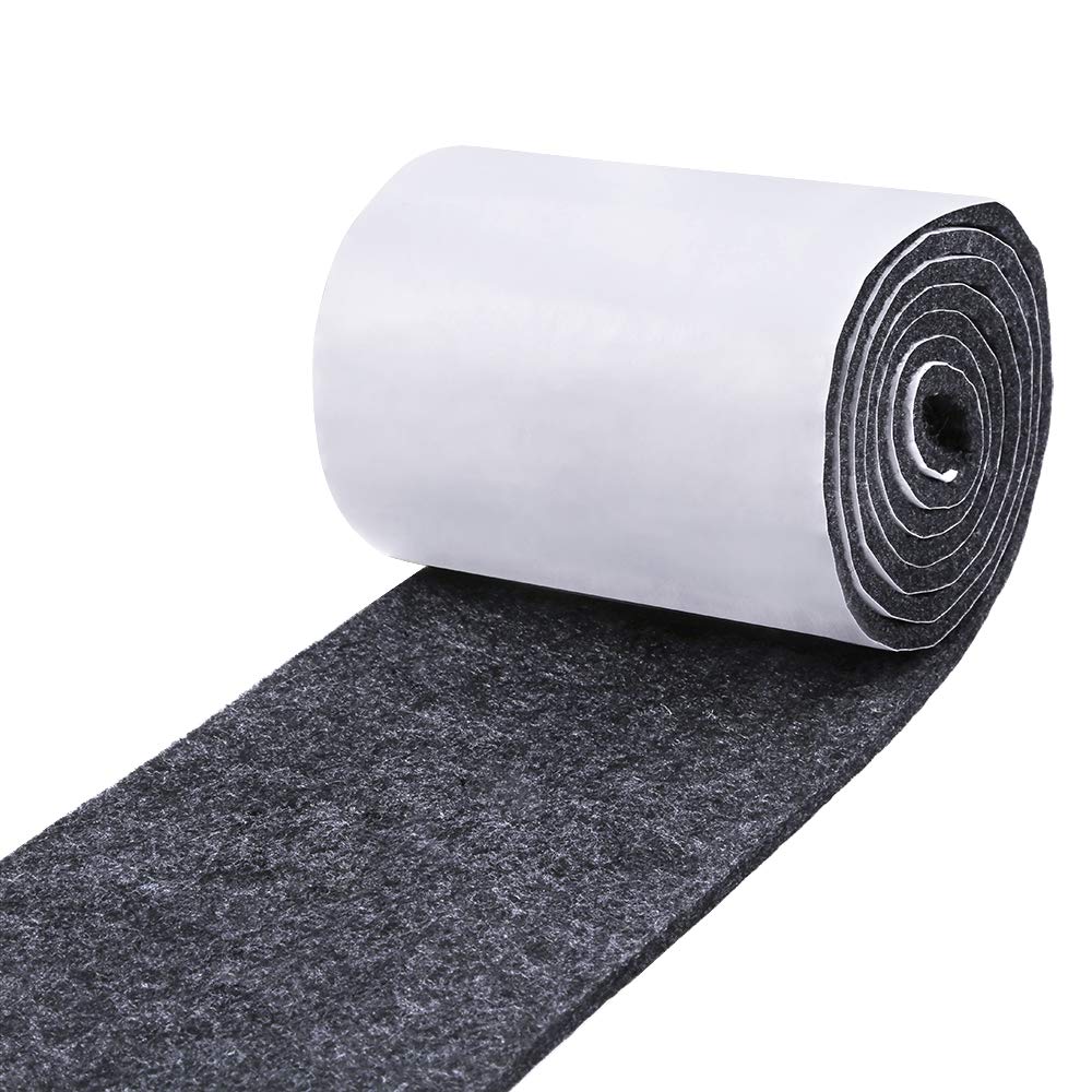 Pllieay 1 Pack Self Adhesive Felt Tape Dark Gray Polyester Felt Strip