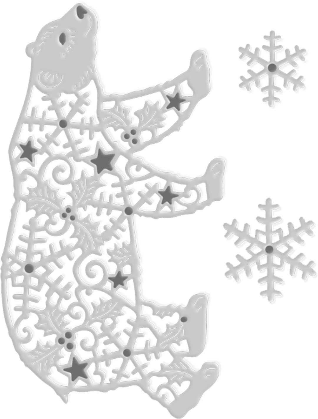 Sweet Dixie Metal Cutting Dies Filigree Polar Bear Silver SDD600