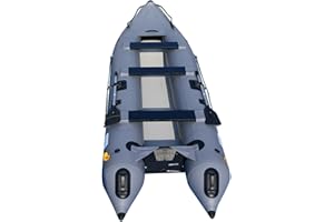 BRIS 14.1ft Inflatable Boat Inflatable Kayak 3 Person Kayak Canoe Fishing poonton Boat