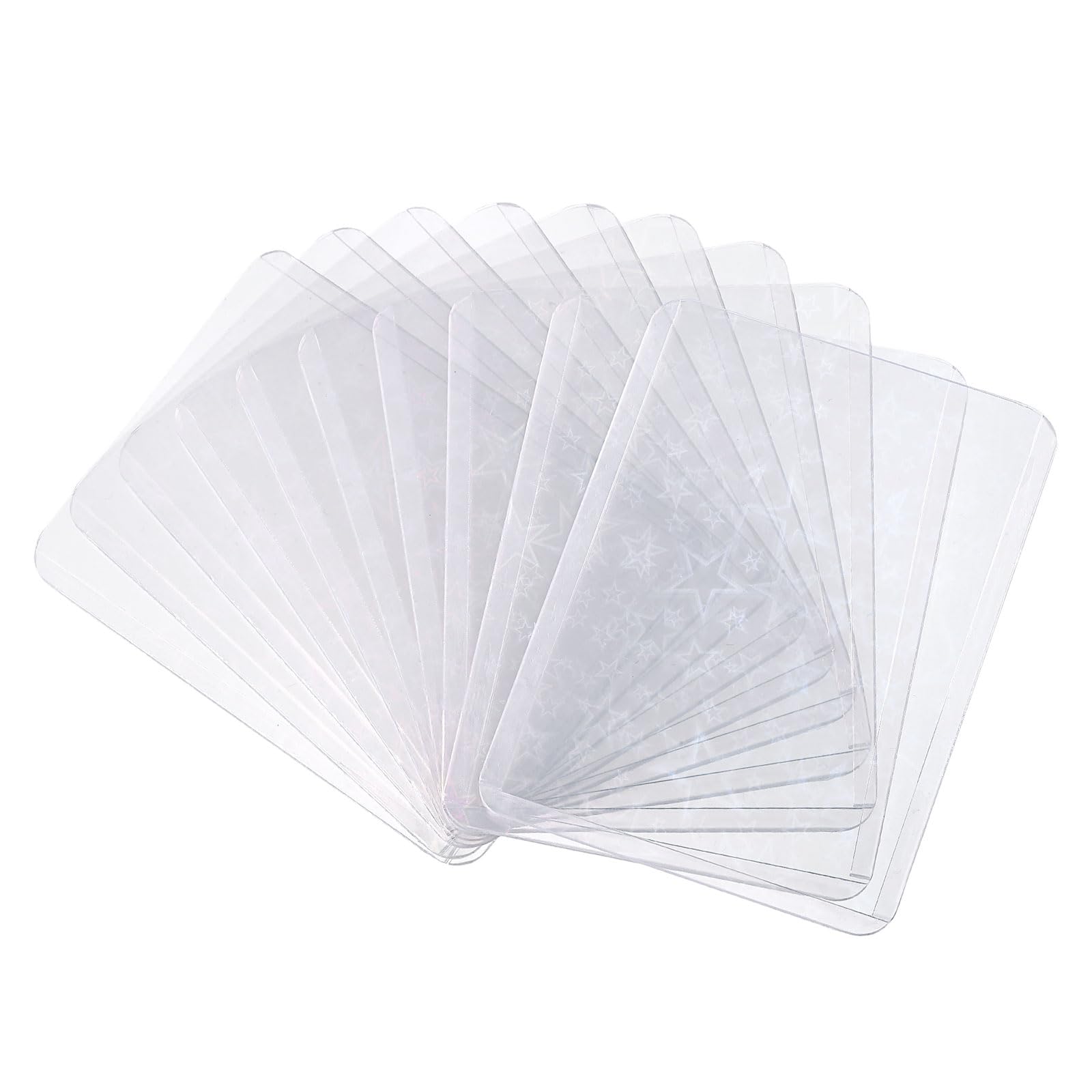 sourcing map 10Pcs Photocard Holder, Holographic Clear Card Sleeves, Photo Protector Shield Cover for Trading Cards Decoration, Top Opening Star — image 1