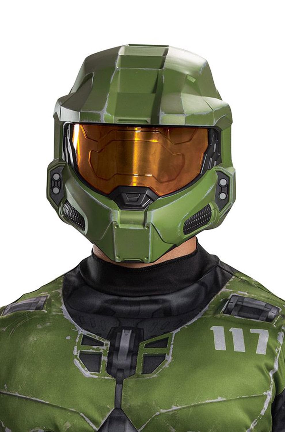 Disguise 105049 Master Chief Full Helmet Costume Mask, Adults, Green One Size