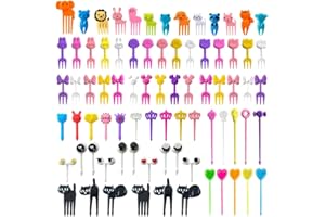 126Pcs Animal Food Picks for Kids Lunch Bento Box Accessories Cute Reusable Plastic Fruit Forks Cartoon Toothpicks Decor Part